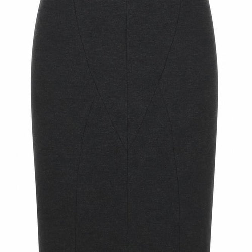 John Lewis Womens Black Viscose Straight & Pencil Skirt Size 8 Zip