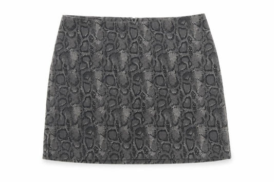 Star C.C.C Girls Grey Animal Print Cotton Mini Skirt Size 11 Years Regular Zip