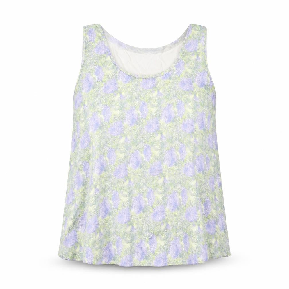 Front view of Marks & Spencer women’s multicoloured geometric polyester basic tank, size UK 8, round neck