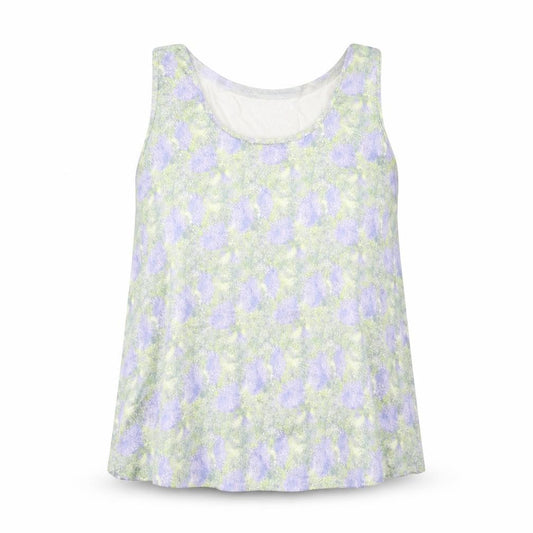 Front view of Marks & Spencer women’s multicoloured geometric polyester basic tank, size UK 8, round neck