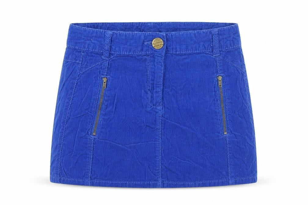 NEXT Girls Blue Cotton Cargo Skirt Size 12 Years Regular Zip