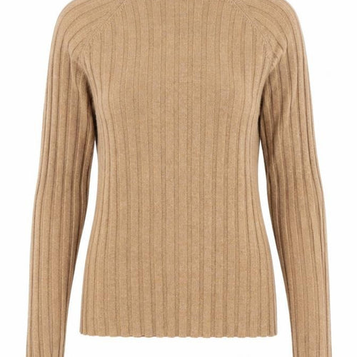 Mango Womens Brown Mock Neck Polyester Pullover Jumper Size S