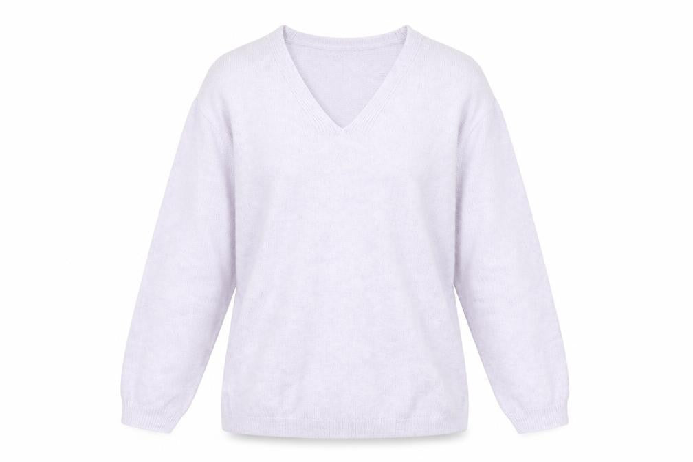 Marks and Spencer Womens Purple V-Neck Acrylic Pullover Jumper Size S