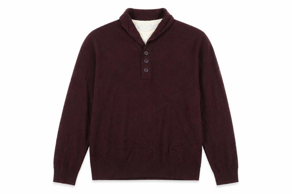 Marks and Spencer Mens Purple V-Neck Cotton Pullover Jumper Size M