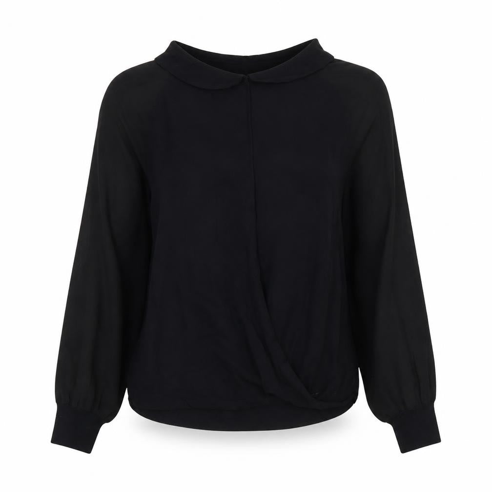 Great Plains Womens Black Round Neck Viscose Pullover Jumper Size XS - Collar