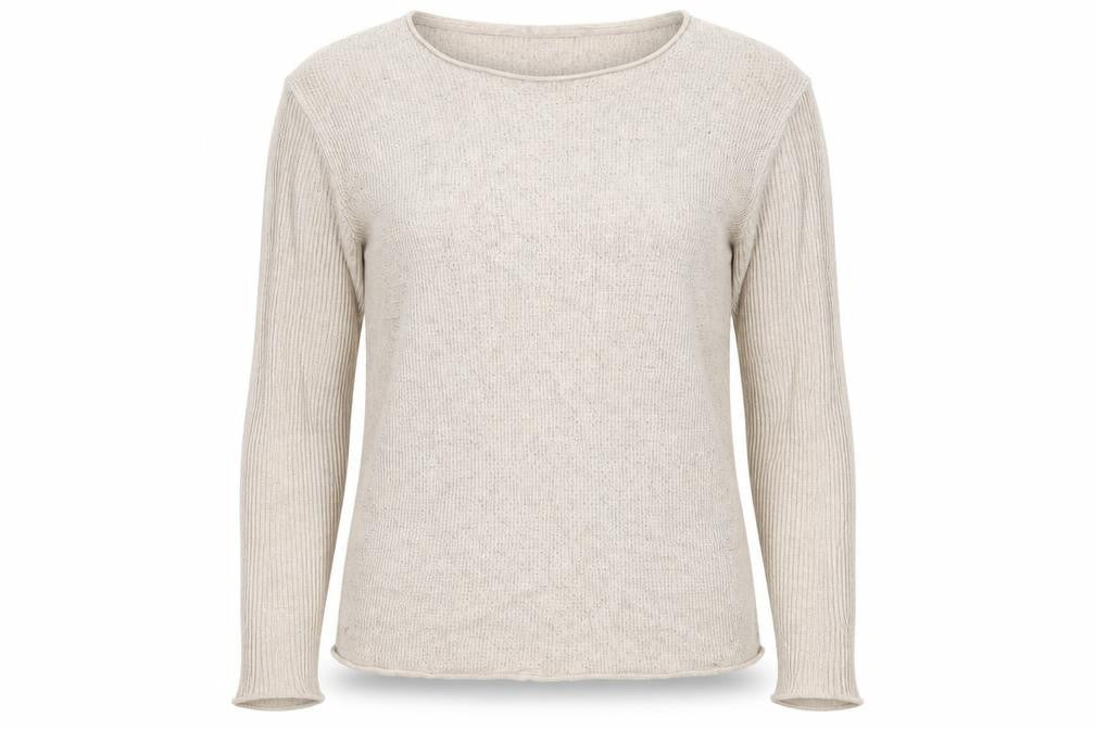 Front view of River Island women’s pink round neck acrylic jumper, size M