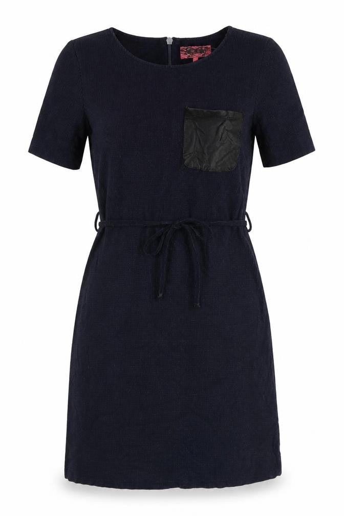 NEXT Womens Blue Viscose Fit & Flare Size 8 Boat Neck Zip