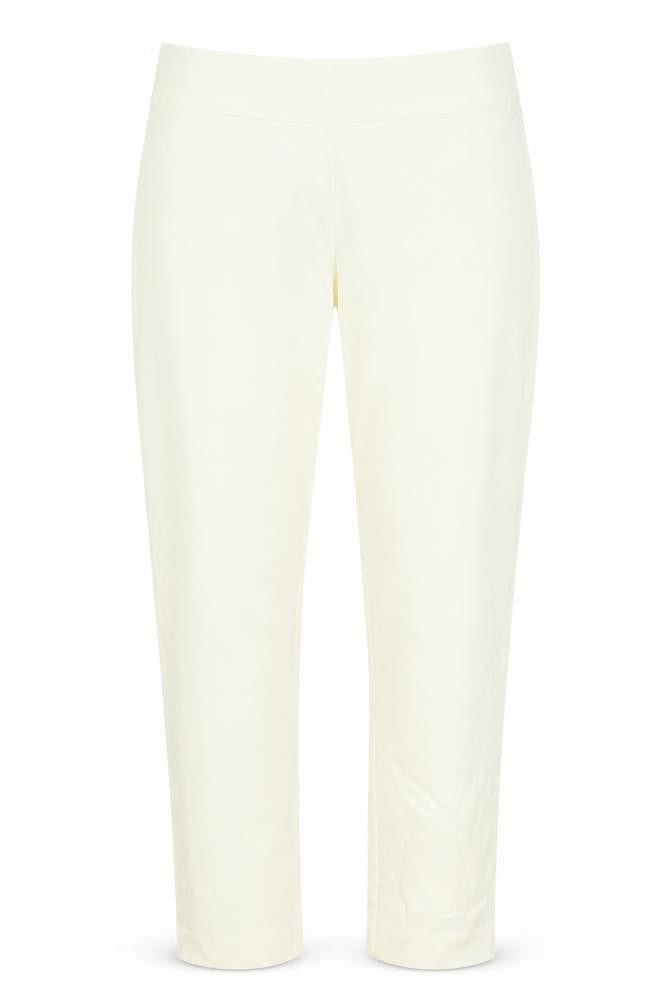 Front view of Krazy Larry women’s white nylon trousers, size UK 8, regular