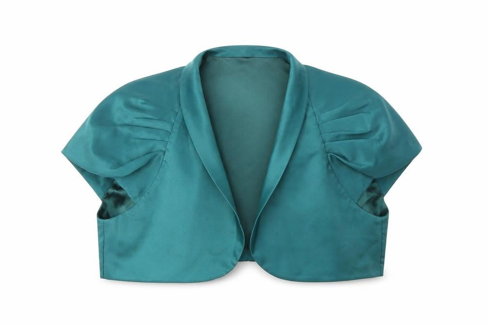 Front view of Nicholas Millington women’s green jacket, size UK 18