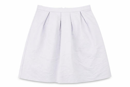 Front view of Oasis women’s purple viscose tulip skirt, size UK 12, zip