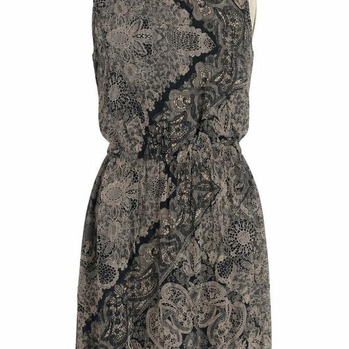 Preworn Womens Black Paisley Polyester Tank Dress Size S Boat Neck Pullover
