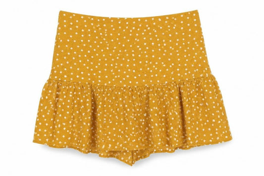 Front view of Zara women’s yellow polyester skater skirt, size S, zip