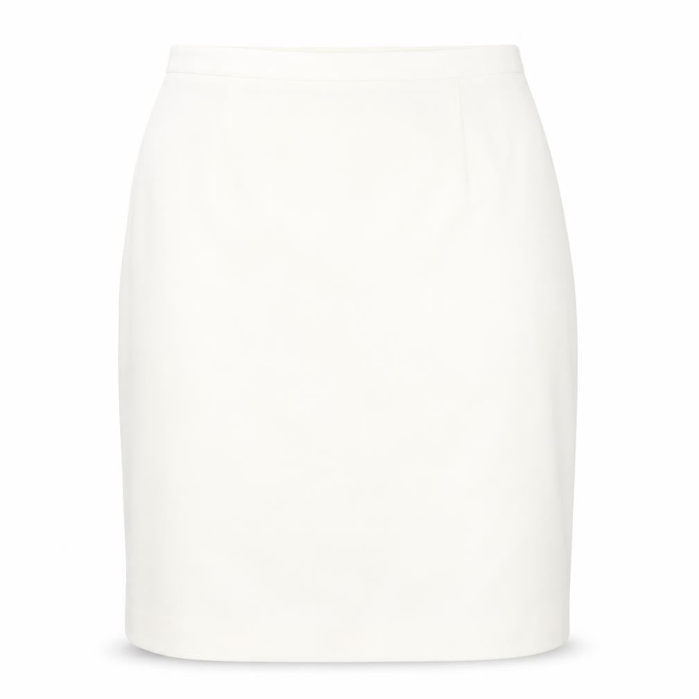 For Women Womens Ivory Polyester Straight & Pencil Skirt Size 24 Zip
