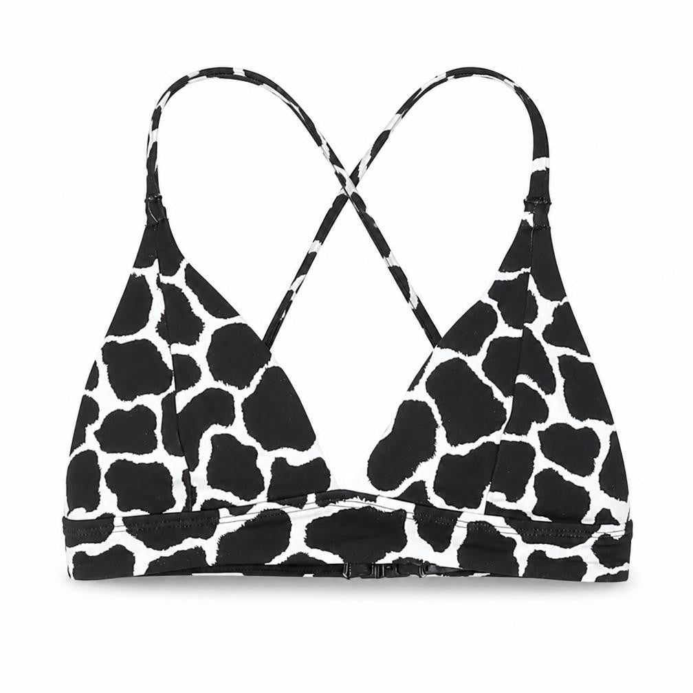 Front view of Marks & Spencer women’s black geometric polyamide one piece, size UK 8