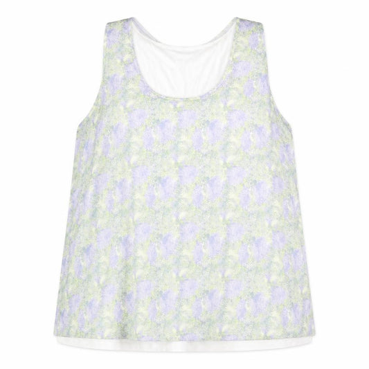 Front view of Marks & Spencer women’s multicoloured geometric polyester basic tank, size UK 16, round neck