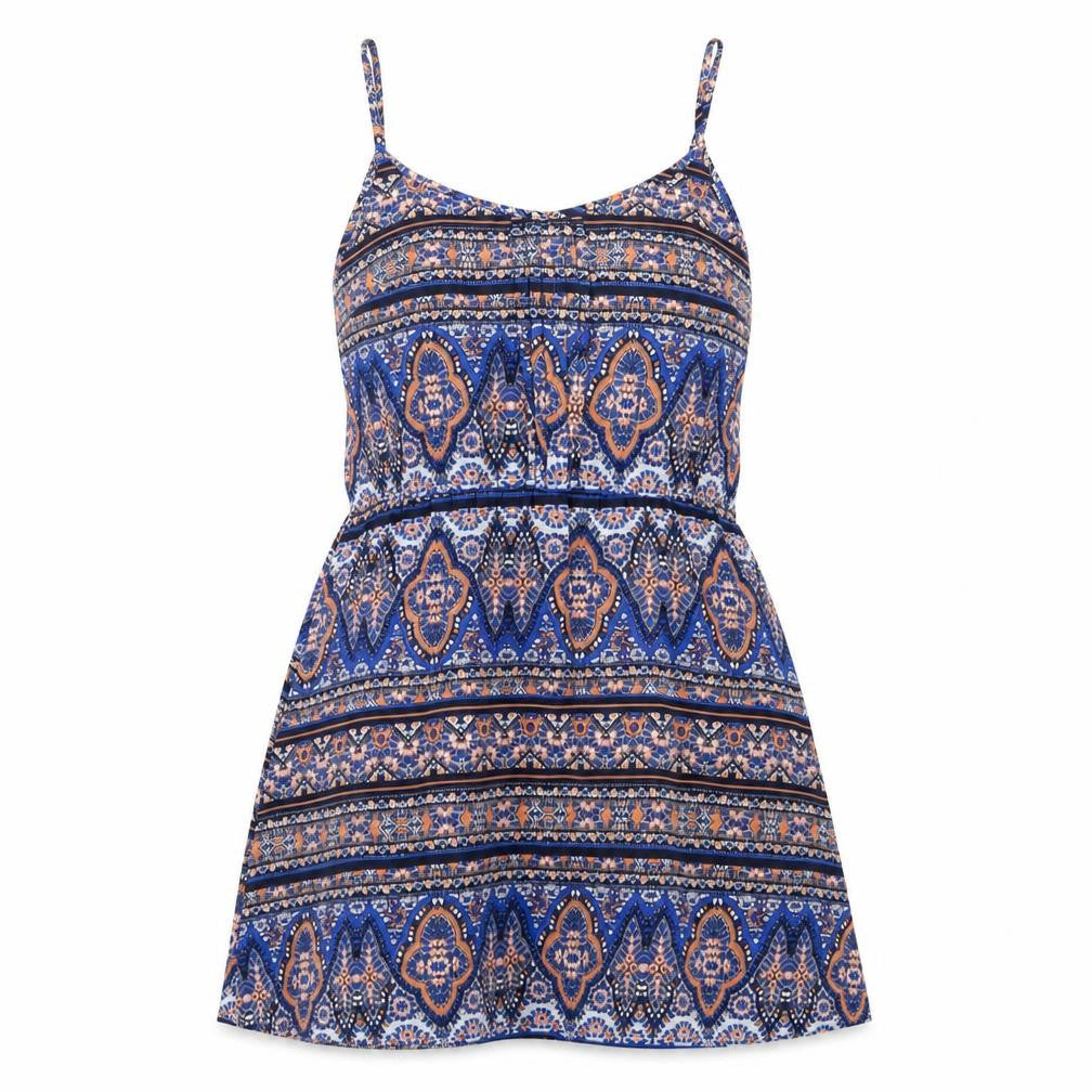 Front view of New Look women’s multicoloured geometric polyester a-line, size UK 12, round neck pullover