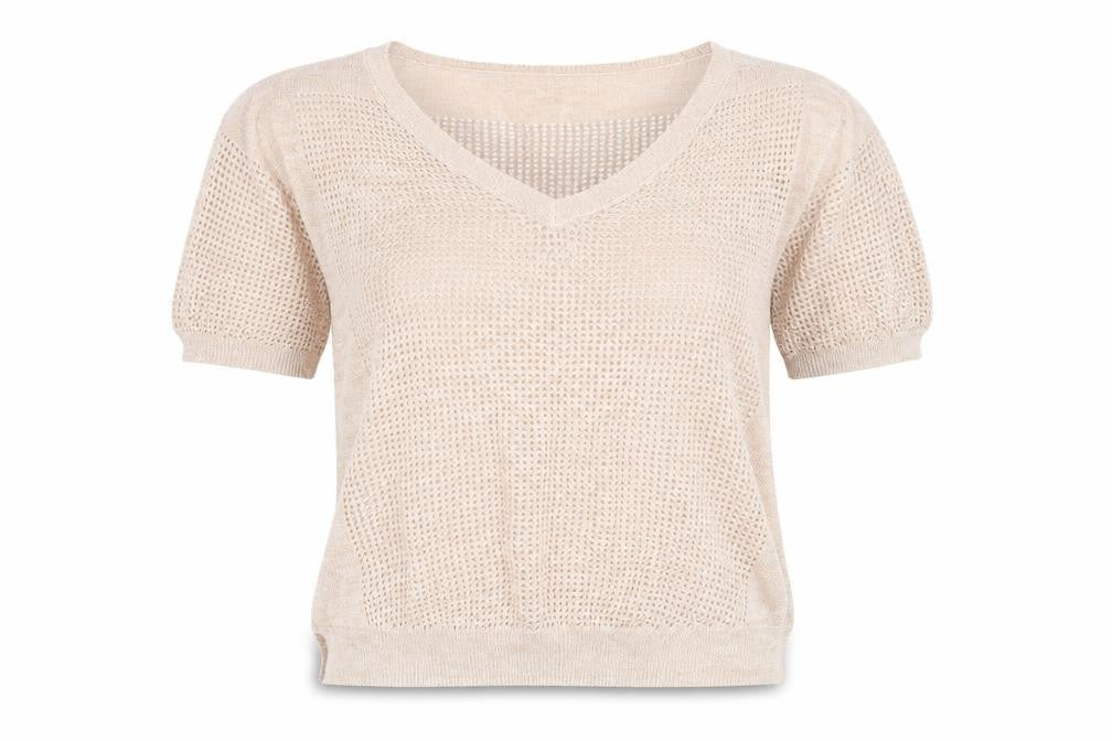 Front view of Next women’s pink scoop neck viscose jumper, size UK 10