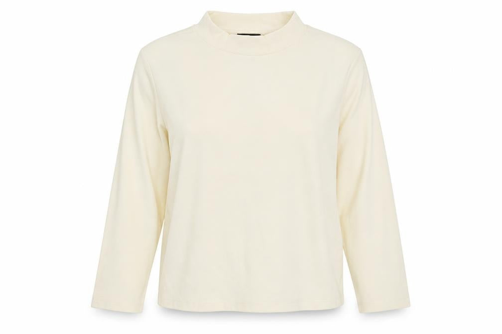 Front view of Jones New York women’s ivory mock neck polyester jumper, size XL