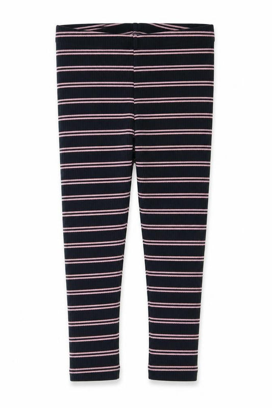 NEXT Girls Blue Striped Cotton Jogger Trousers Size 9 Months Regular Pullover - Leggings