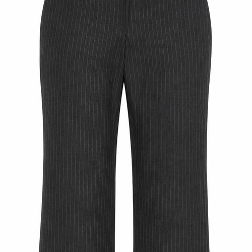 Marks and Spencer Womens Grey Striped Polyester Dress Pants Trousers Size 18 Regular Zip
