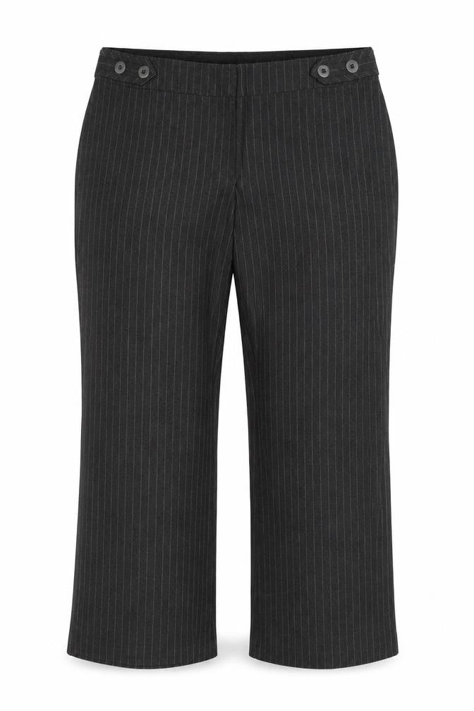 Marks and Spencer Womens Grey Striped Polyester Dress Pants Trousers Size 18 Regular Zip
