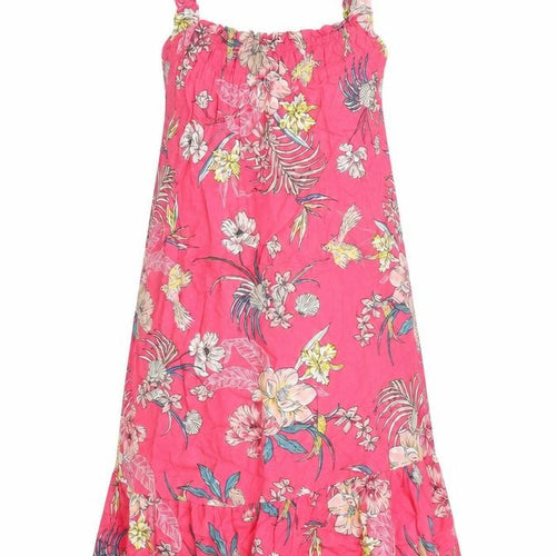 Marks and Spencer Womens Pink Geometric Viscose Top Dress Size 6