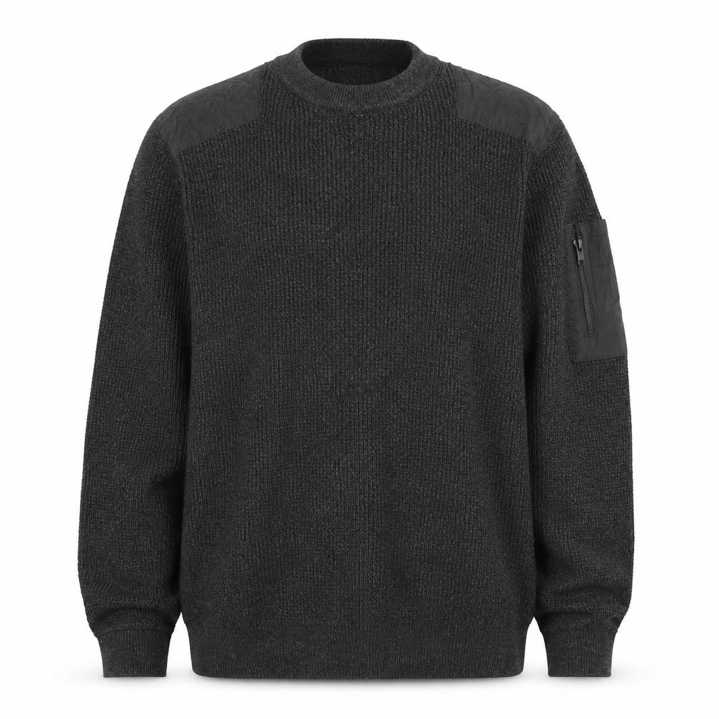 Front view of H&M women’s green round neck cotton jumper, size L