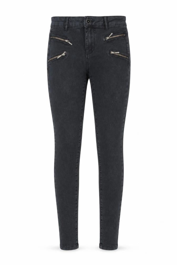 Front view of Only women’s grey cotton skinny jeans, size XS, regular button