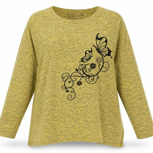 Nur Big Size Womens Yellow Round Neck Acrylic Pullover Jumper Size XL