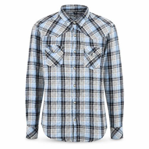 Topman Mens Black Plaid Cotton Button-Up Size M Collared Snap