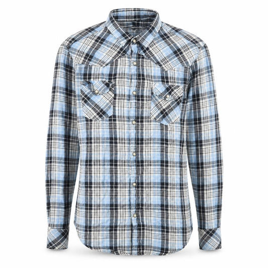 Topman Mens Black Plaid Cotton Button-Up Size M Collared Snap