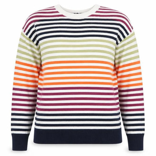 Maine New England Womens Multicoloured Round Neck Striped Cotton Pullover Jumper Size 14