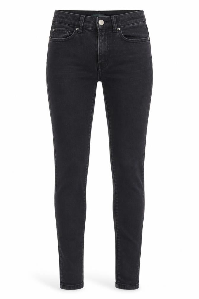 Denim & Co. Womens Black Cotton Skinny Jeans Size 8 Regular Zip - Waist 22 Inches