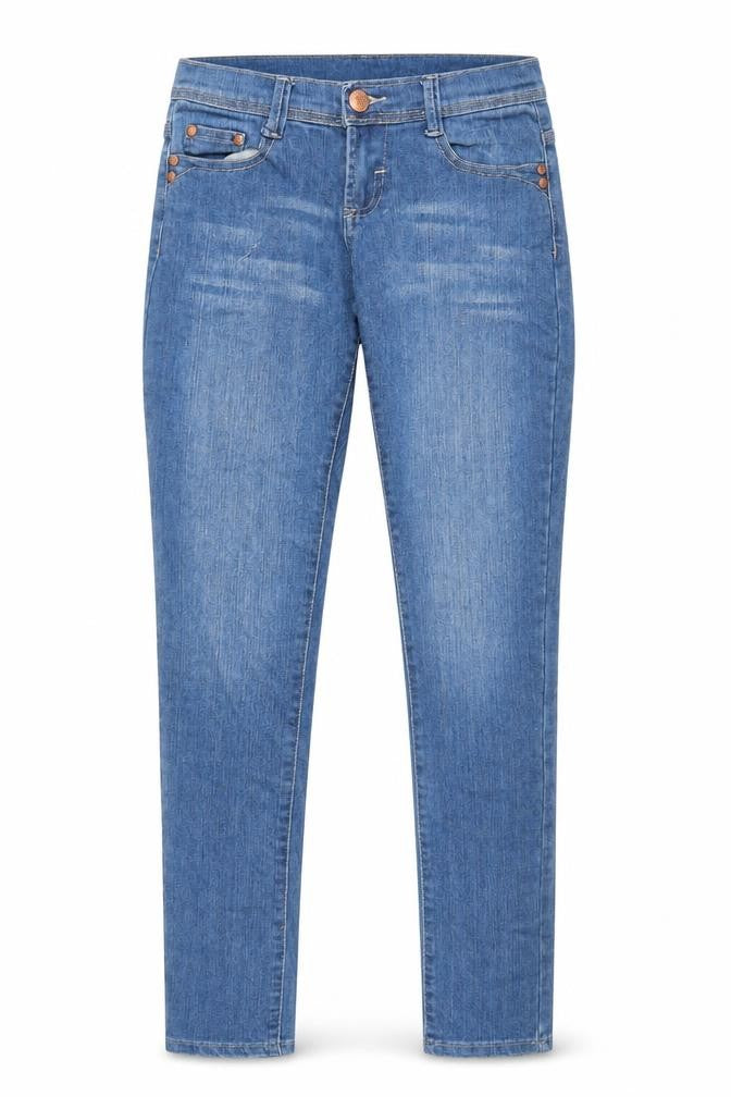 Denim & Co. Womens Blue Cotton Skinny Jeans Size 8 Regular Zip