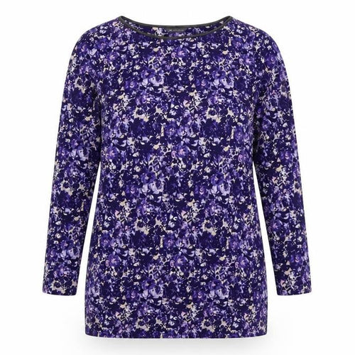 Marks and Spencer Womens Purple Round Neck Geometric Acrylic Pullover Jumper Size 14