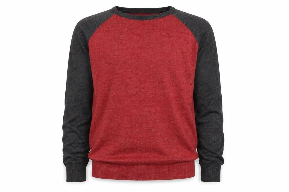 Brave Soul Mens Red Round Neck Acrylic Pullover Jumper Size L Long Sleeve