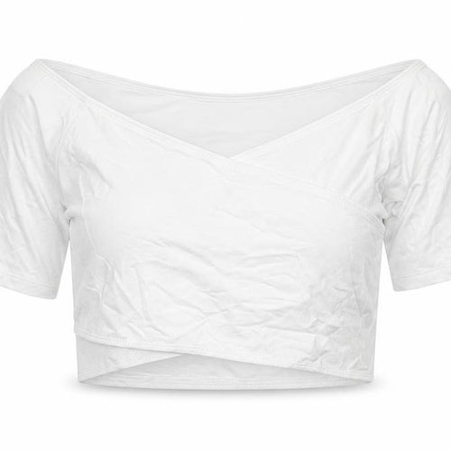 ASOS Womens White Viscose Cropped T-Shirt Size 4 Boat Neck