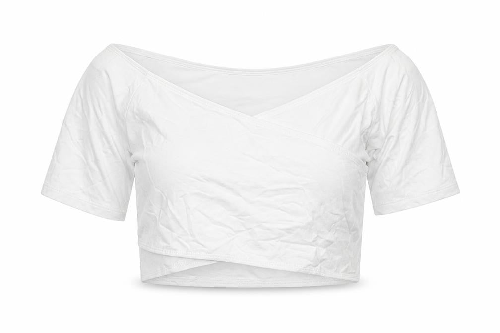 ASOS Womens White Viscose Cropped T-Shirt Size 4 Boat Neck