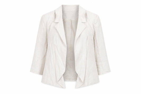 Front view of Principles women’s beige jacket blazer, size UK 12