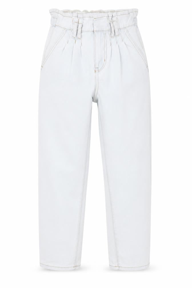Front view of Primark women’s blue cotton straight jeans, size UK 6, regular zip
