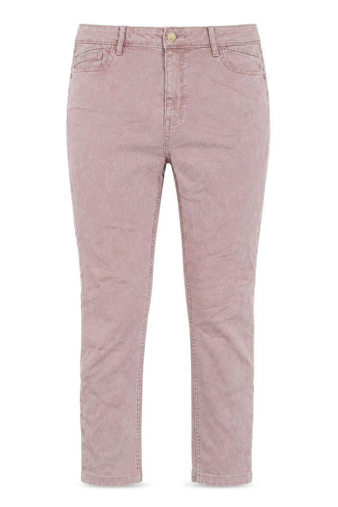 F&F Womens Brown Cotton Straight Jeans Size 10 Regular Zip