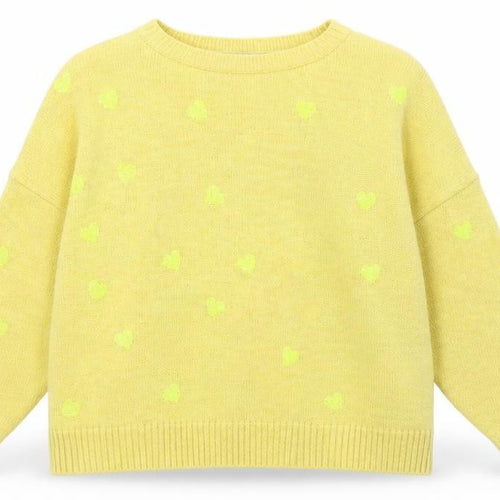 NEXT Womens Yellow Boat Neck Geometric Acrylic Pullover Jumper Size L - Hearts