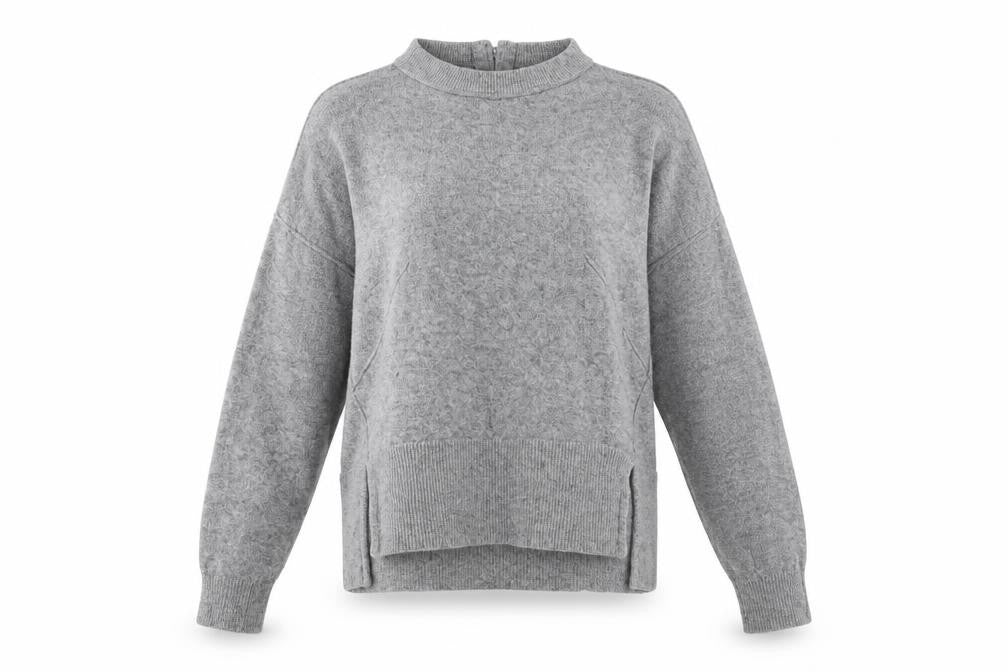 John Lewis Womens Grey Scoop Neck Acrylic Pullover Jumper Size S - Box Fit