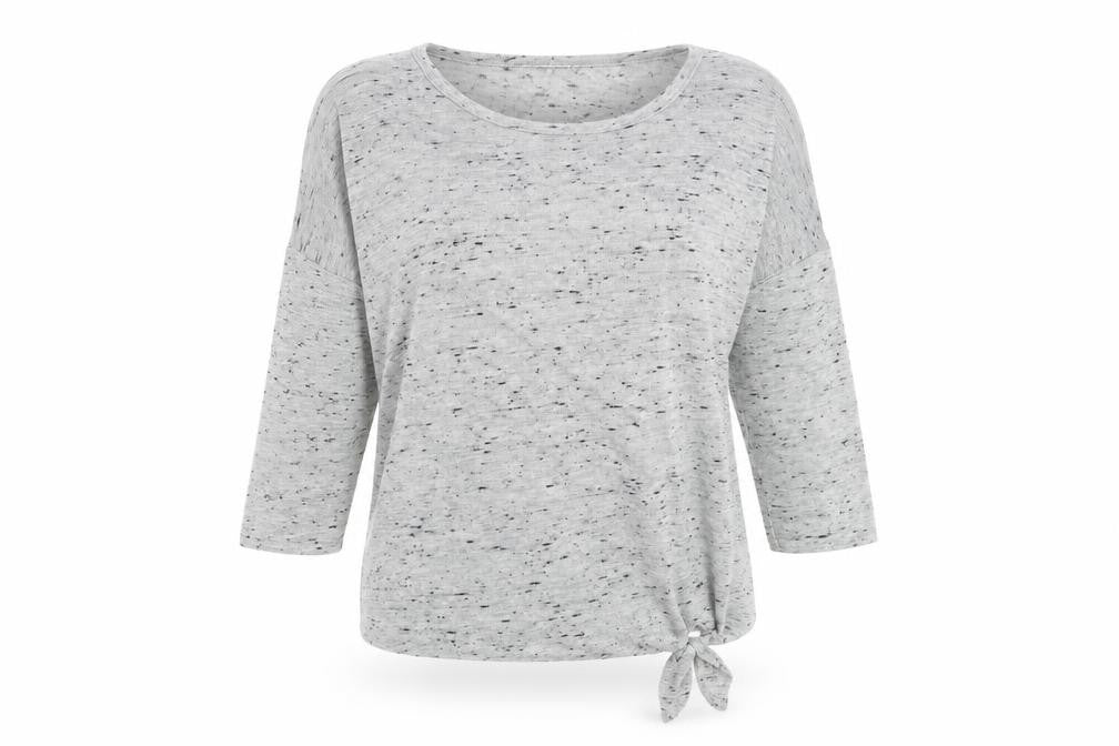 Front view of George women’s grey scoop neck acrylic jumper, size UK 16