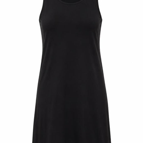 Marks and Spencer Womens Black Viscose Tank Dress Size 8 Boat Neck Pullover
