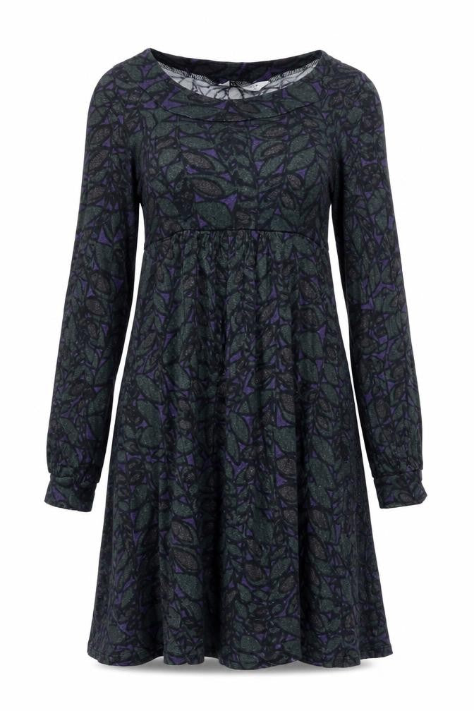 Front view of Atmosphere women’s green viscose a-line, size UK 8, round neck pullover