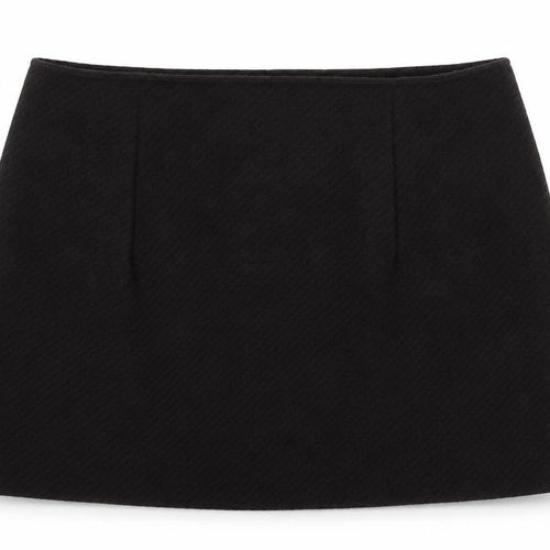 Preworn Womens Brown Cotton Mini Skirt Size 30 in Zip