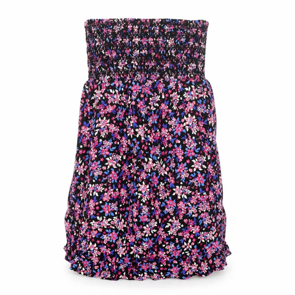 Debenhams Womens Multicoloured Floral 100% Cotton Basic Blouse Size 8 Off the Shoulder - Shirred Top