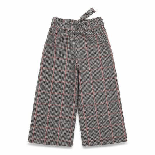 TU Girls Black Plaid Viscose Jogger Trousers Size 9 Months Regular Tie - Wide Leg