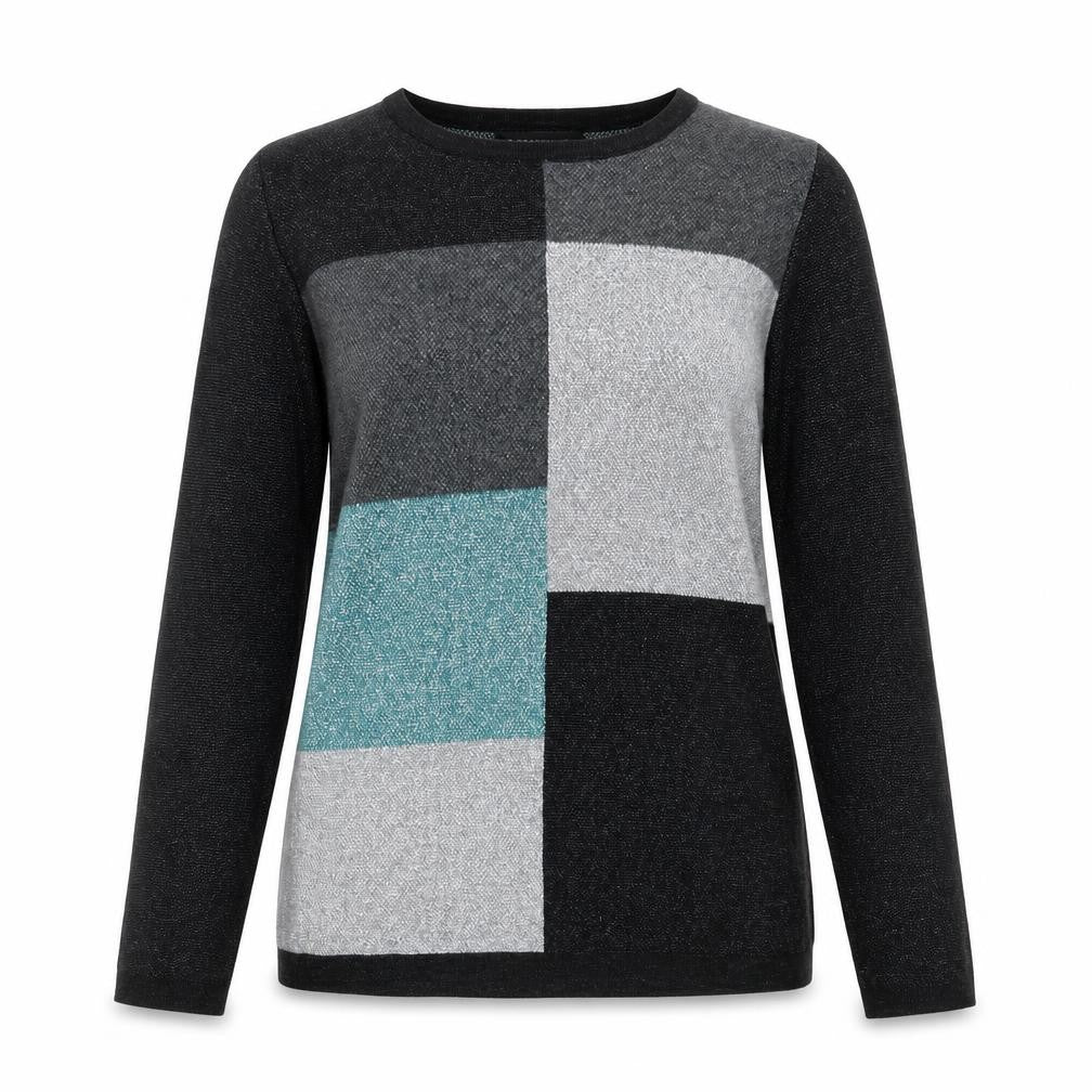 Front view of Paramour women’s multicoloured round neck viscose jumper, size S